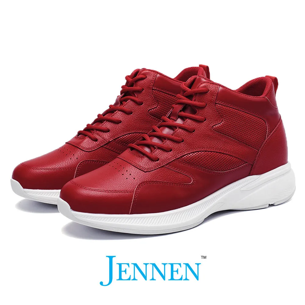 Mr. Pippen 8cm | 3.2 inches Bold Red Leather Instant Lift Sneakers