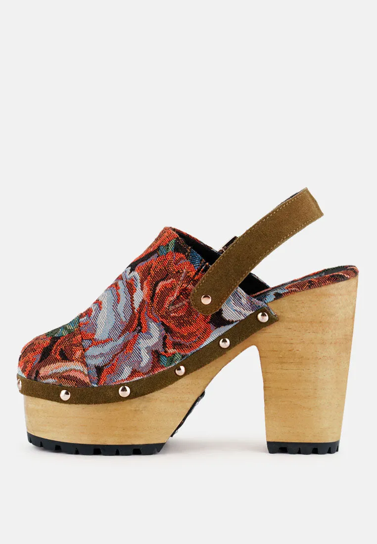 Mural Tapestry Handcrafted Clogs