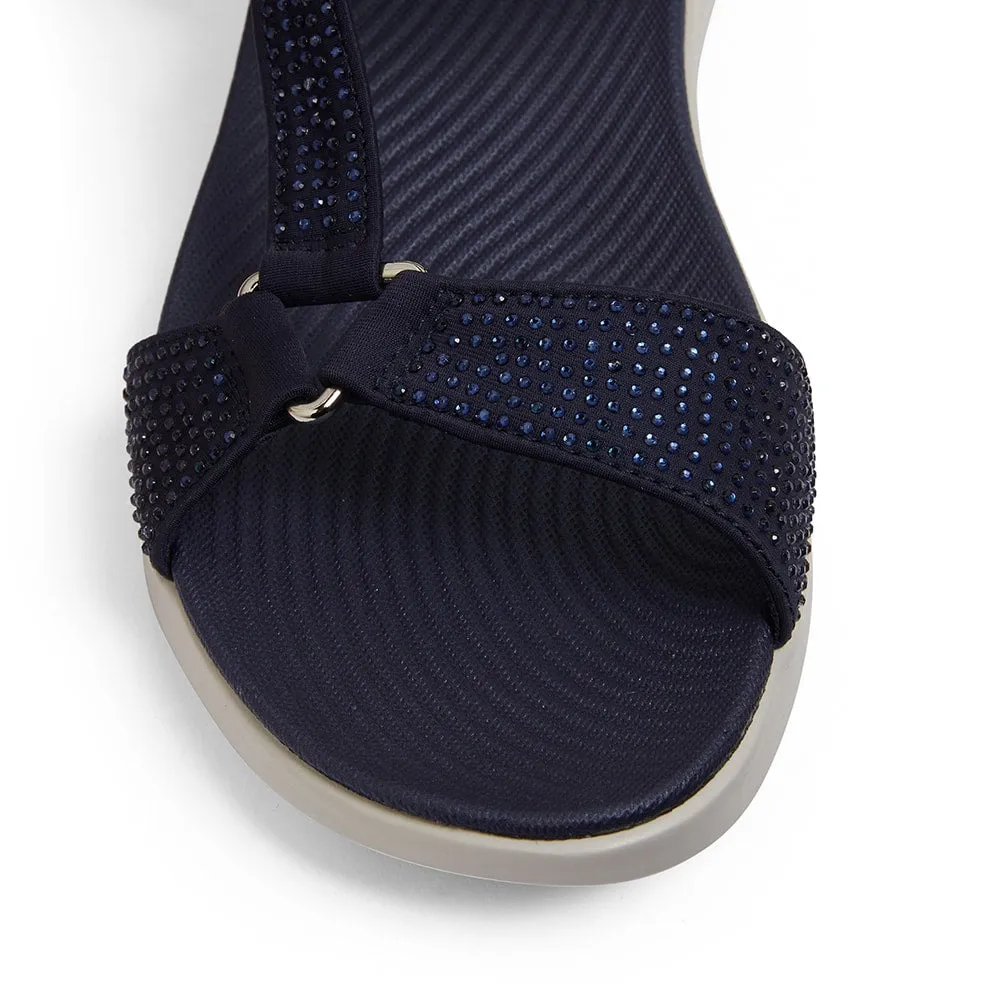 Naples Sandal in Navy Diamante