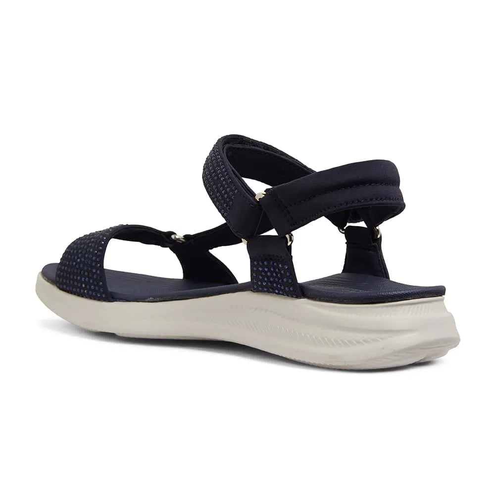 Naples Sandal in Navy Diamante