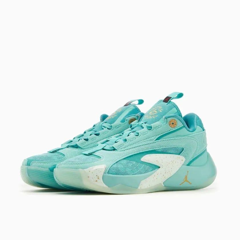 Nike Kid's Jordan Luka 2 Shoes - Tropical Twist / Metallic Gold / Washed Teal / Barely Green