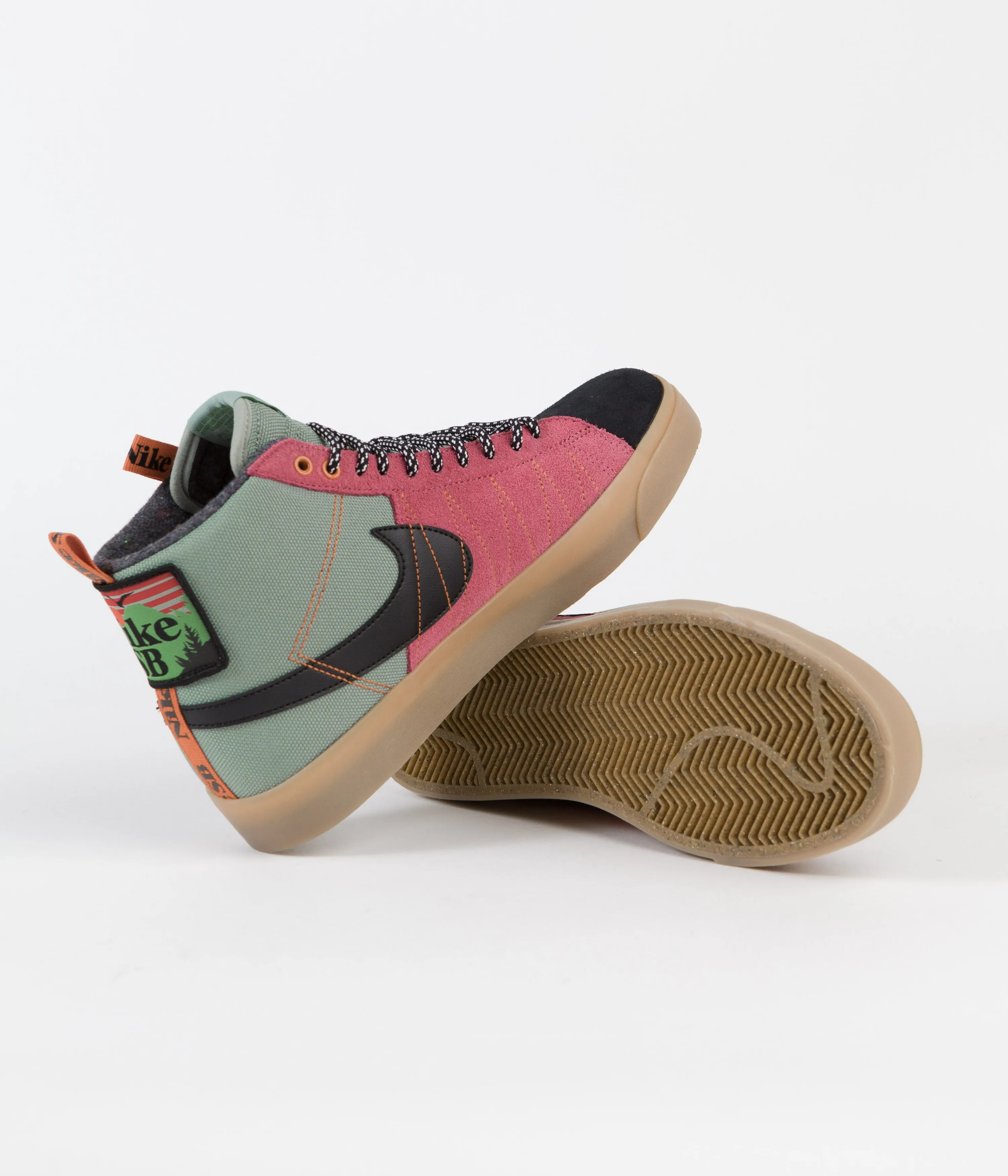 Nike SB Blazer Mid Premium Shoes - Jade Smoke / Black - White - Sport Spice