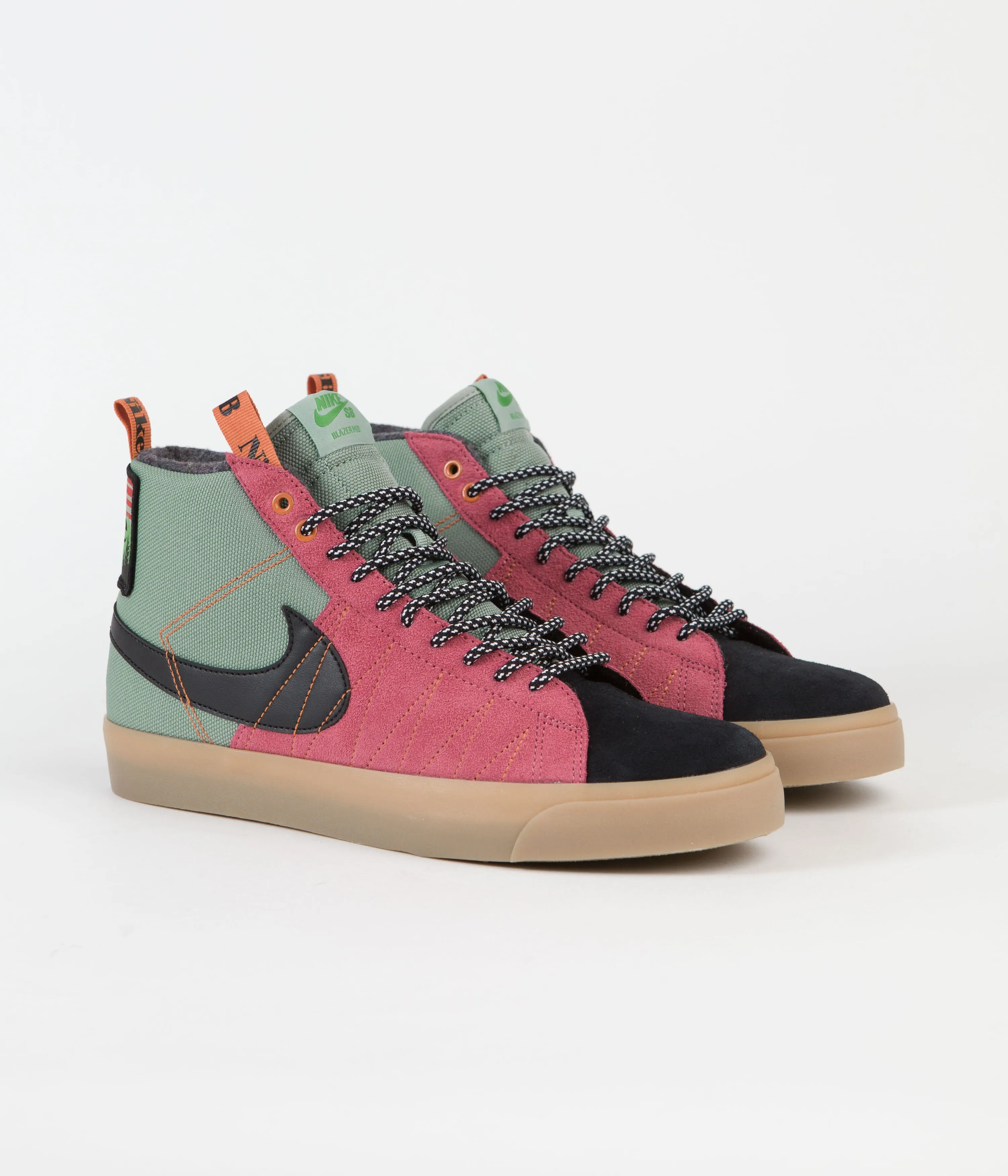 Nike SB Blazer Mid Premium Shoes - Jade Smoke / Black - White - Sport Spice