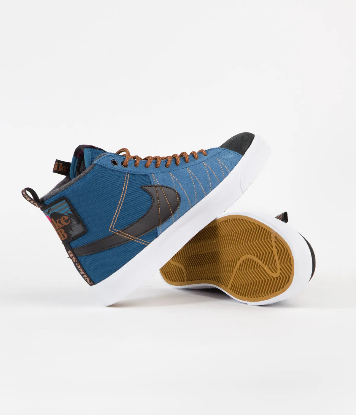 Nike SB Blazer Mid Premium Shoes - Marina / Black - Pecan - Desert Ochre