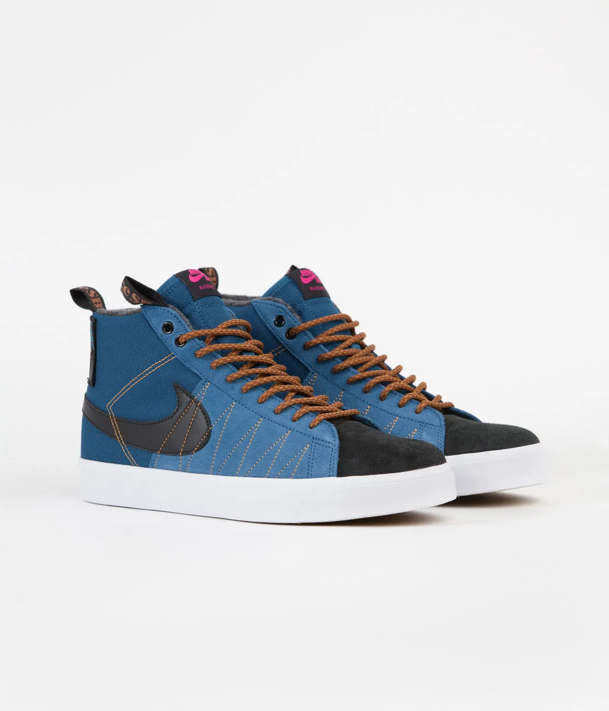 Nike SB Blazer Mid Premium Shoes - Marina / Black - Pecan - Desert Ochre