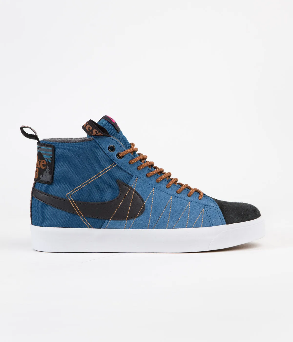 Nike SB Blazer Mid Premium Shoes - Marina / Black - Pecan - Desert Ochre