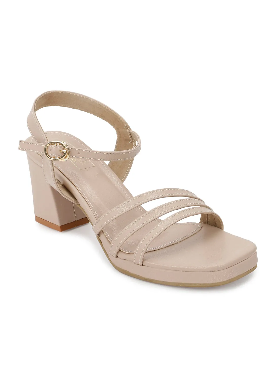 Nude PU Strappy Block Sandals (TC-SLC-2103-NUD)