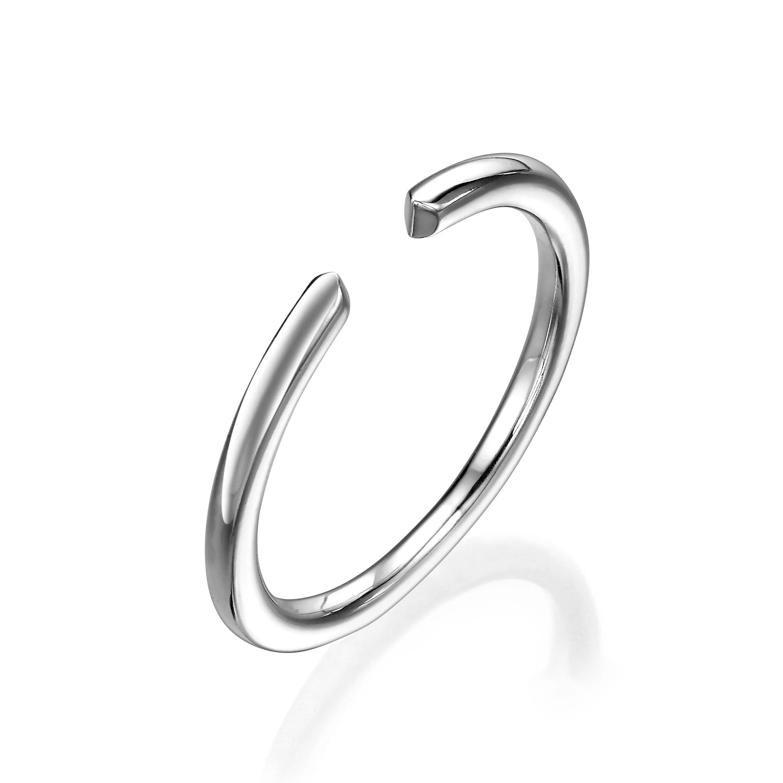 Open Wedding Ring In 14K White Gold (1.80mm)