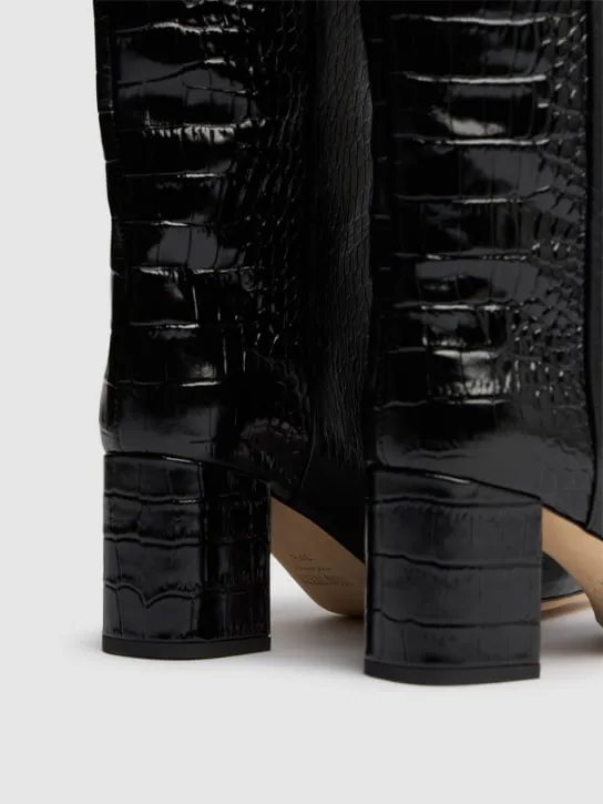 Paris Texas   70mm Anja croc embossed boots 