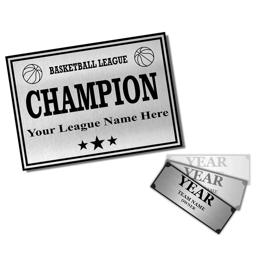 Perpetual Basketball Trophy Engravings - Square Base - Silver