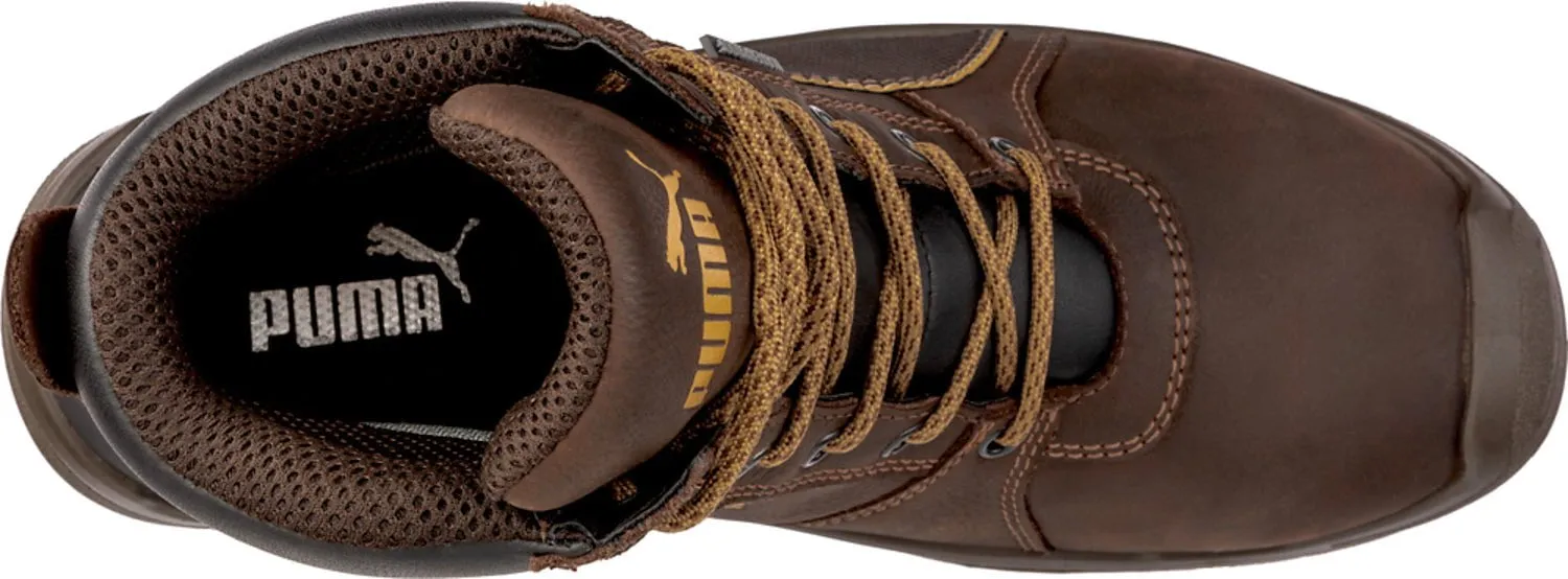 Puma Safety Brown Mens Leather Tornado CTX Mid WP AS Lace-Up Work Boots