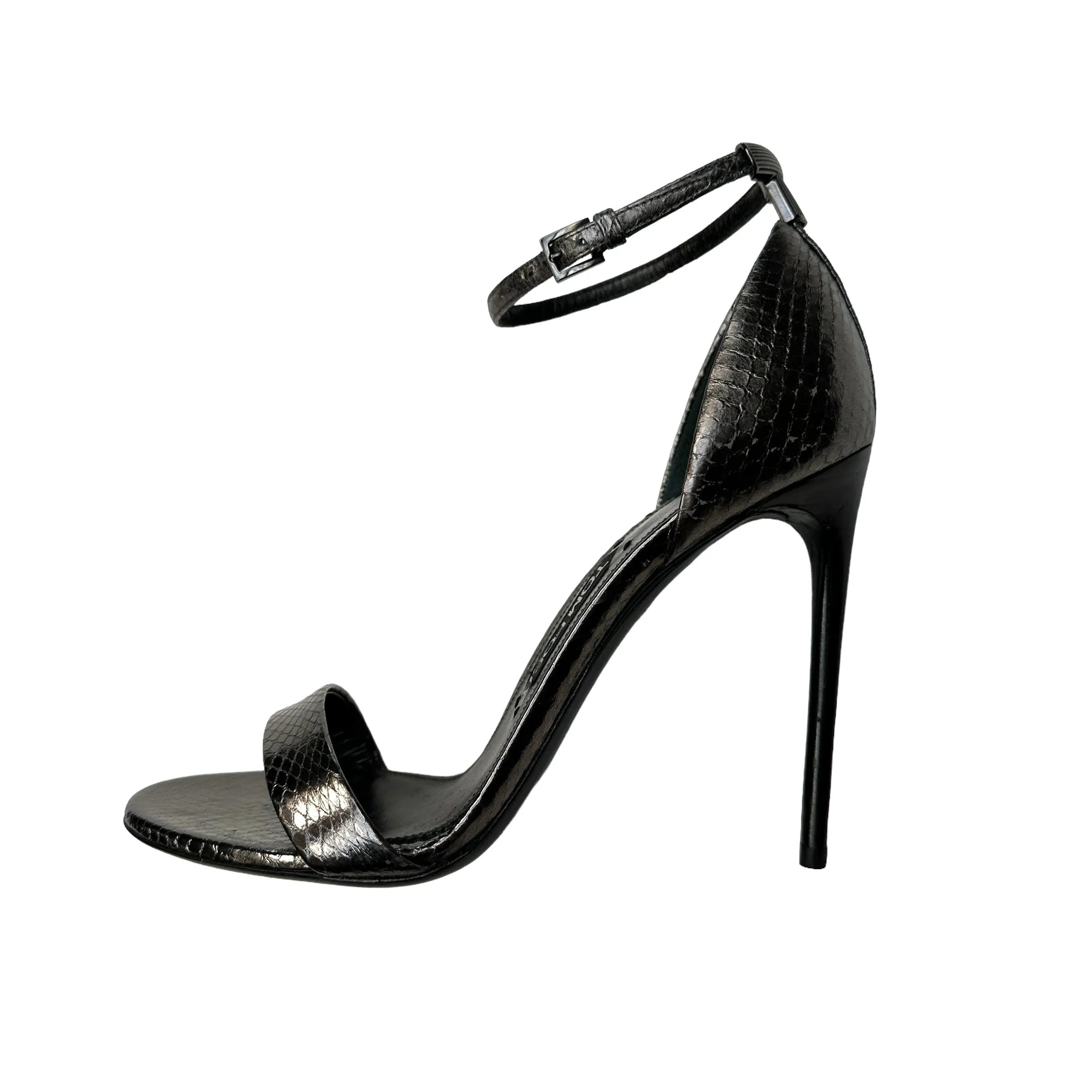 Python Embossed Metallic Heels - 9.5