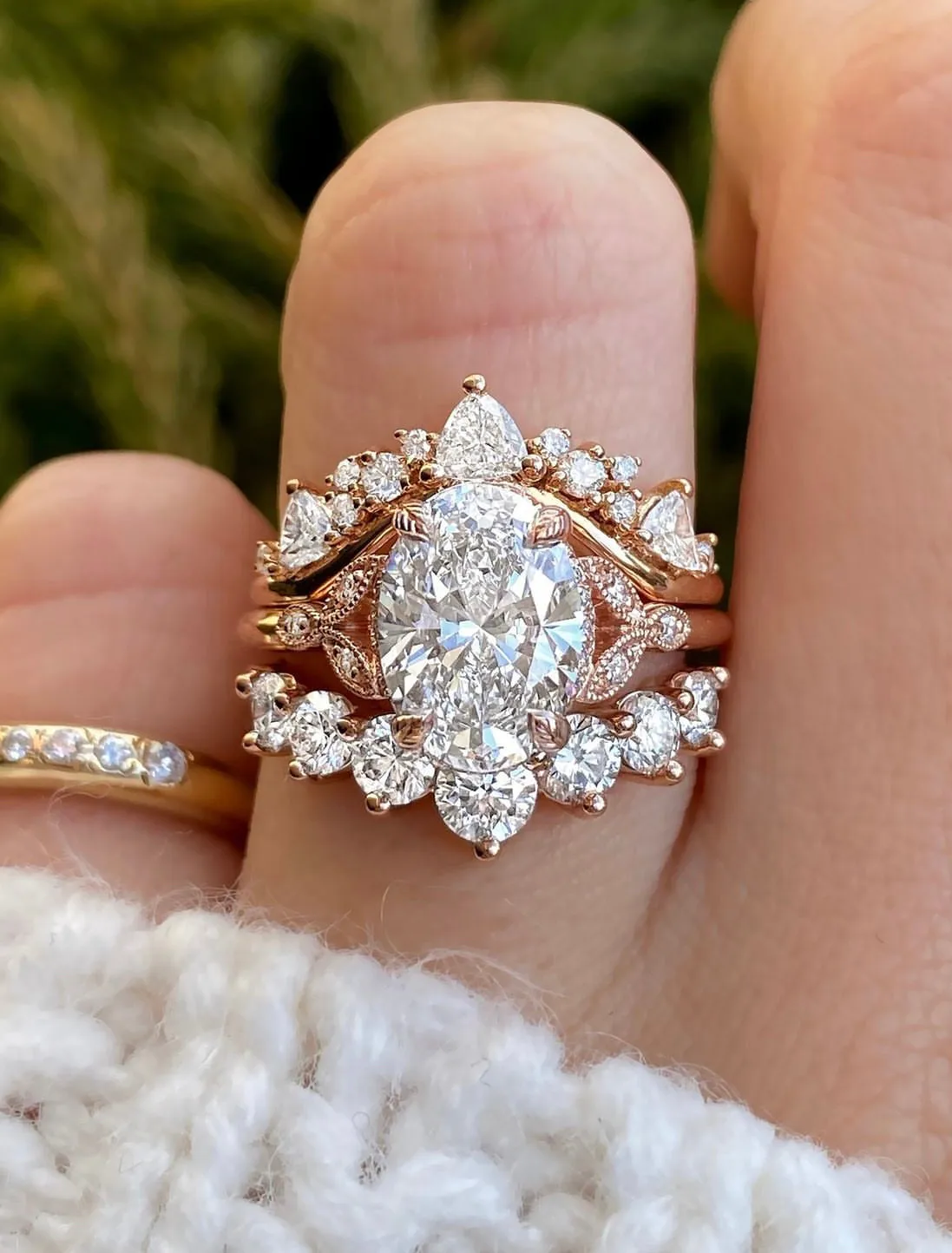 Racea Stacked Set - Natural Diamonds