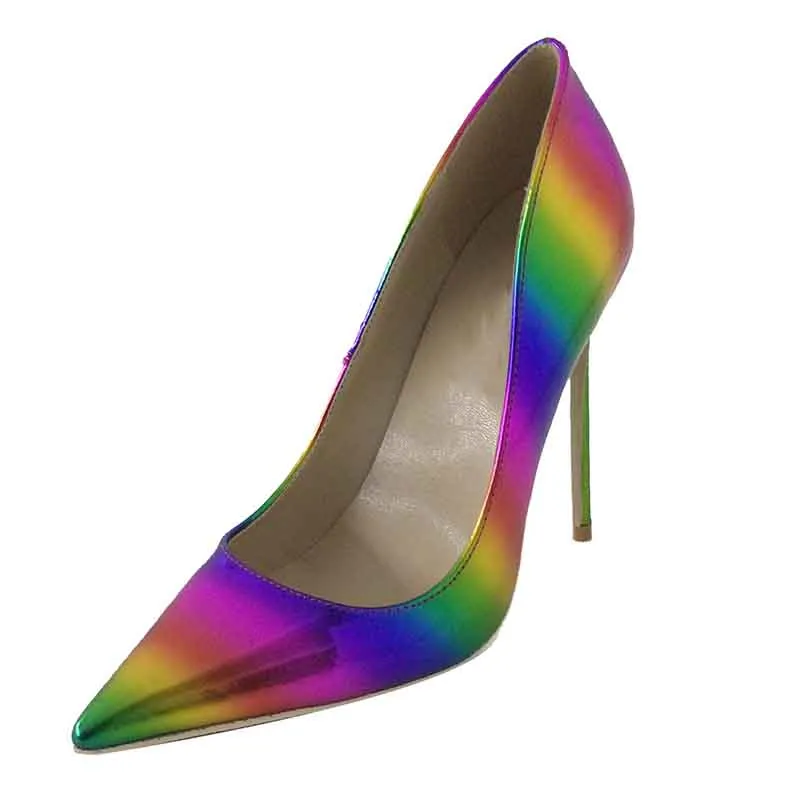 Rainbow Pointed Heels Stiletto Party Shoes for Women