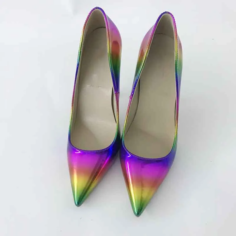 Rainbow Pointed Heels Stiletto Party Shoes for Women