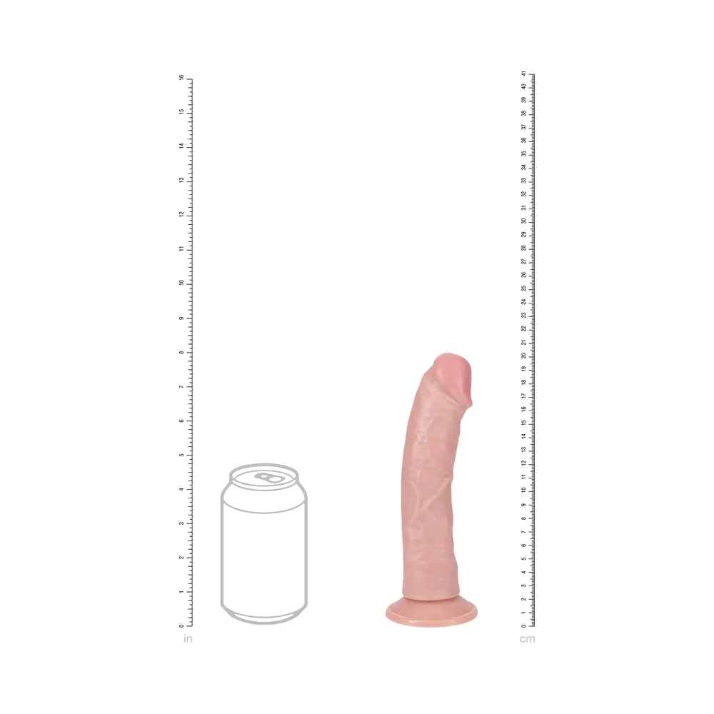 RealRock 8 in. Vibrating and Rotating Cock Regular Curved Beige