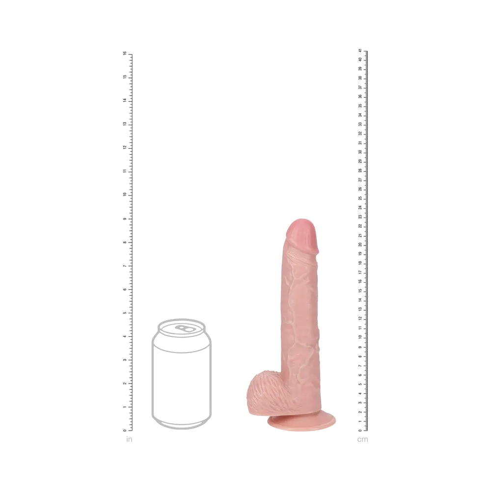 RealRock 9 in. Vibrating Cock with Balls Regular Straight Beige