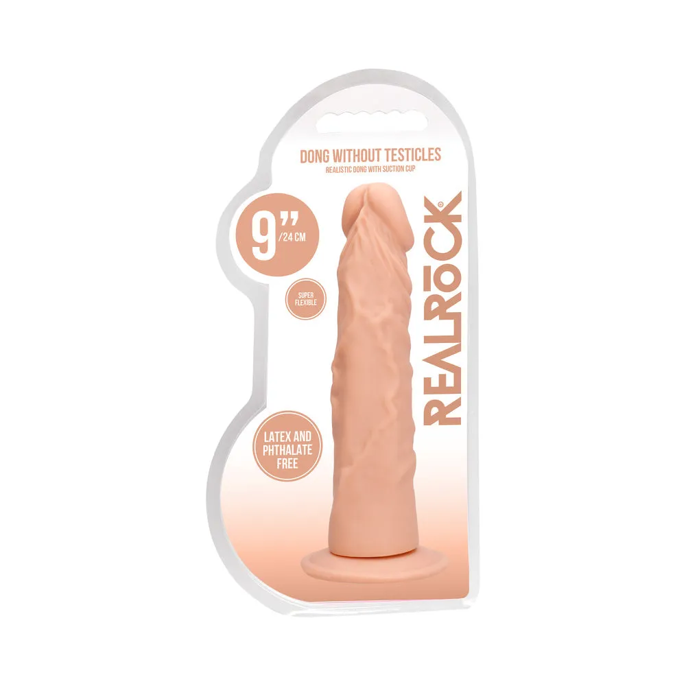 RealRock Realistic 9 in. Dildo With Suction Cup Beige