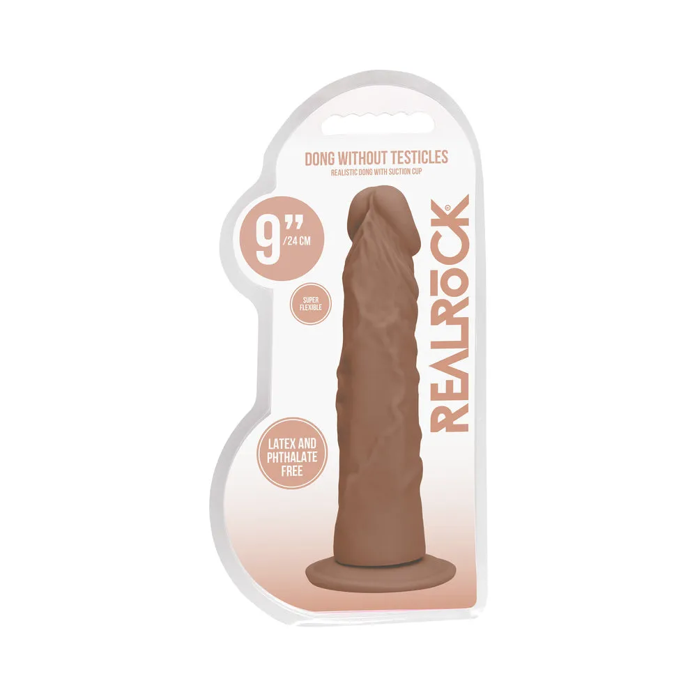 RealRock Realistic 9 in. Dildo With Suction Cup Tan