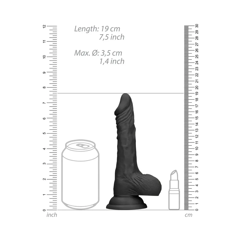 RealRock Realistic Dildo with Balls 7 in. Black