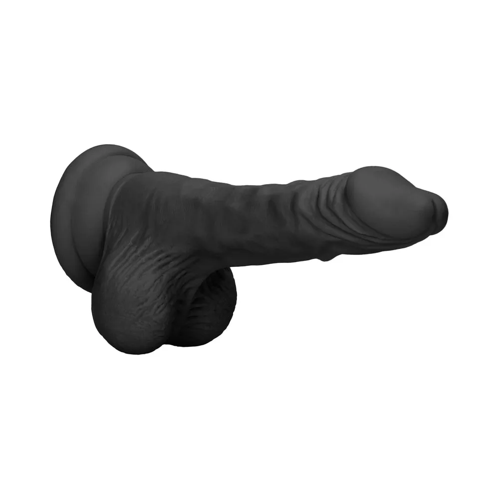 RealRock Realistic Dildo with Balls 7 in. Black