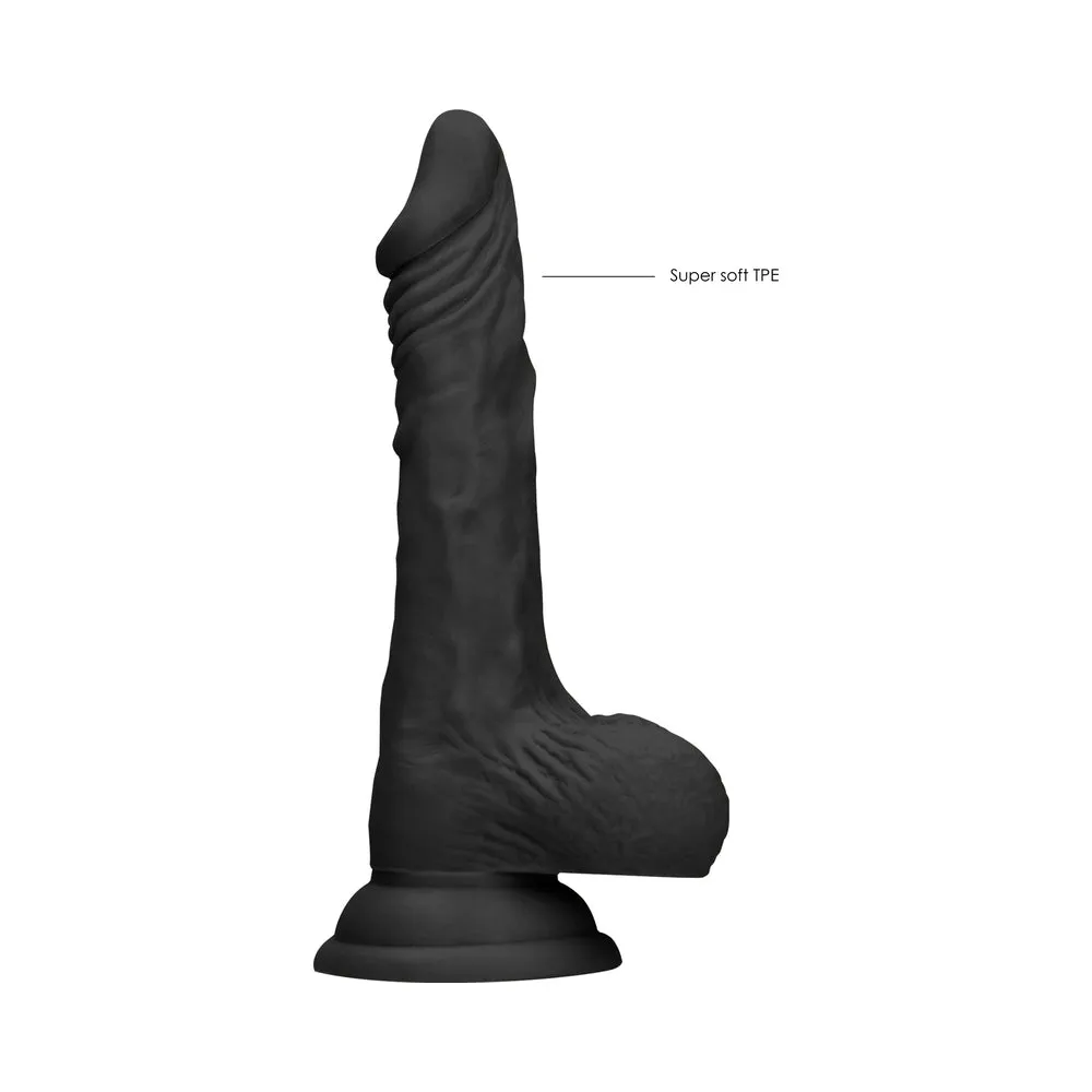 RealRock Realistic Dildo with Balls 7 in. Black