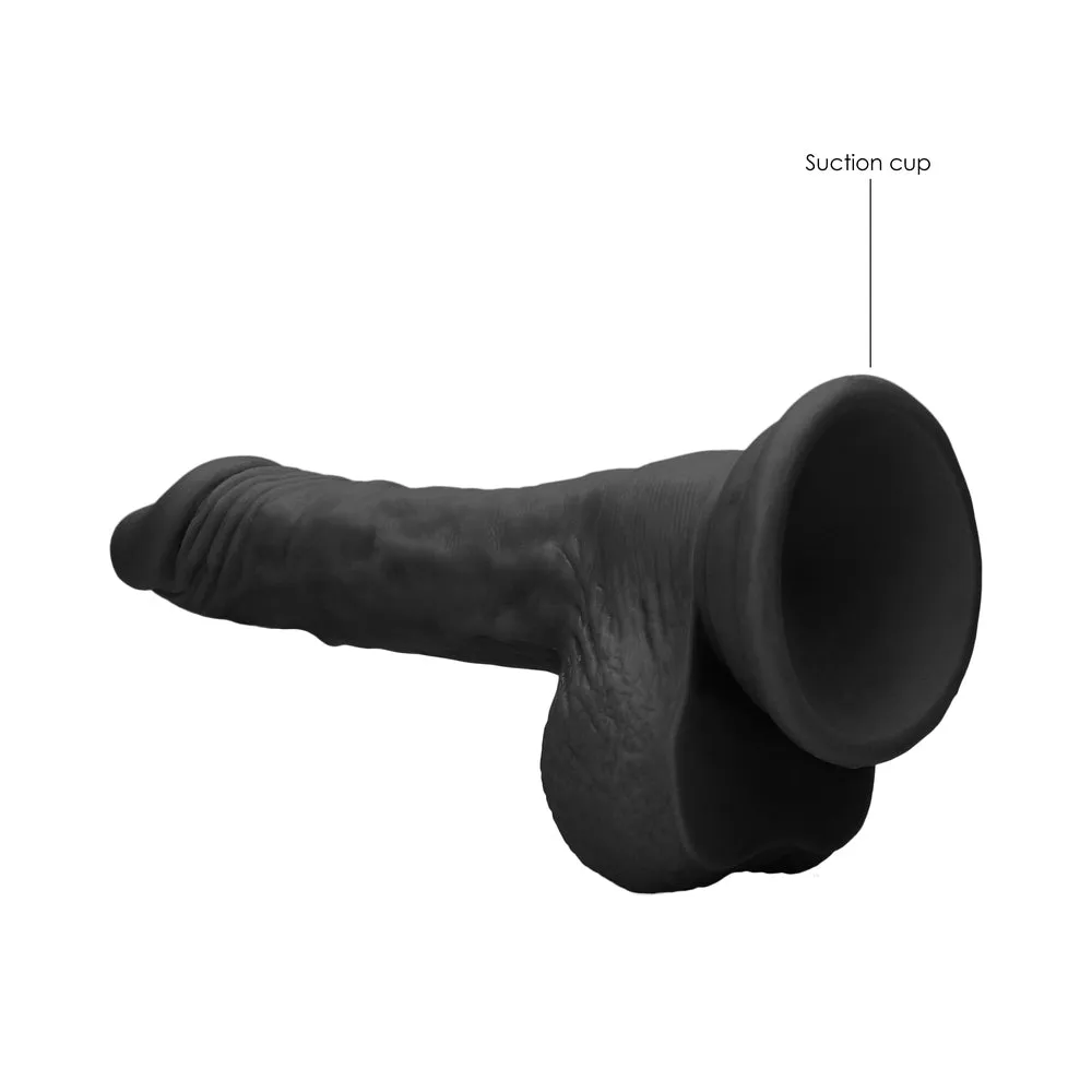 RealRock Realistic Dildo with Balls 7 in. Black