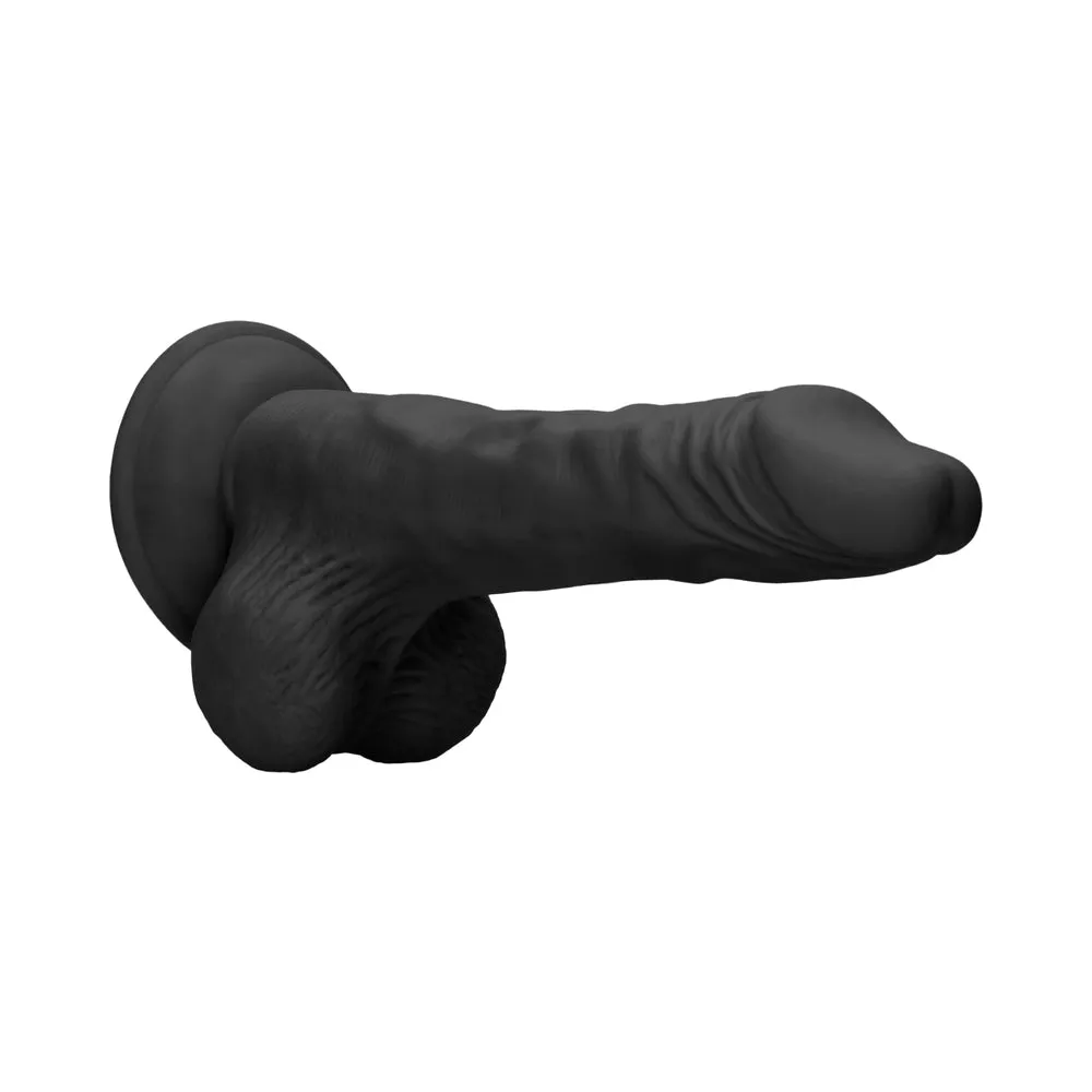 RealRock Skin 10 in. Dildo with Balls Black