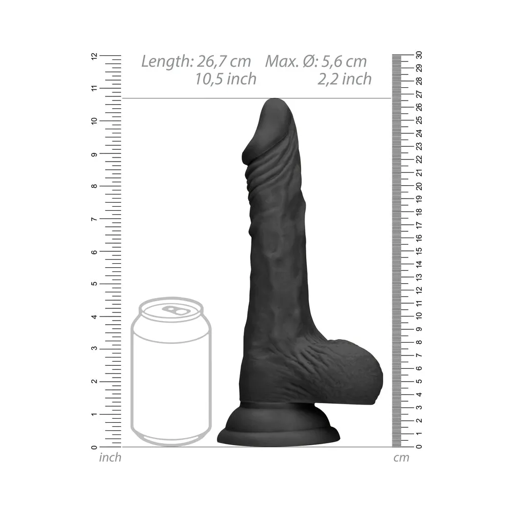 RealRock Skin 10 in. Dildo with Balls Black