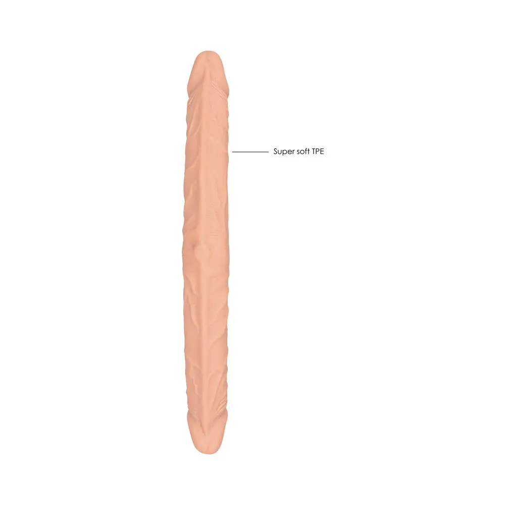 RealRock Skin Double Dong 14 in. Flexible Dual-Ended Dildo Beige