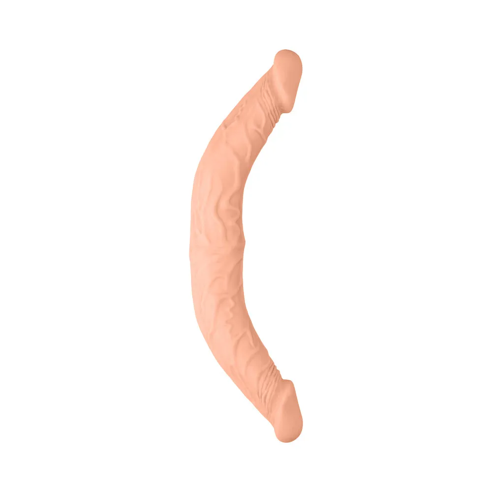 RealRock Skin Double Dong 14 in. Flexible Dual-Ended Dildo Beige