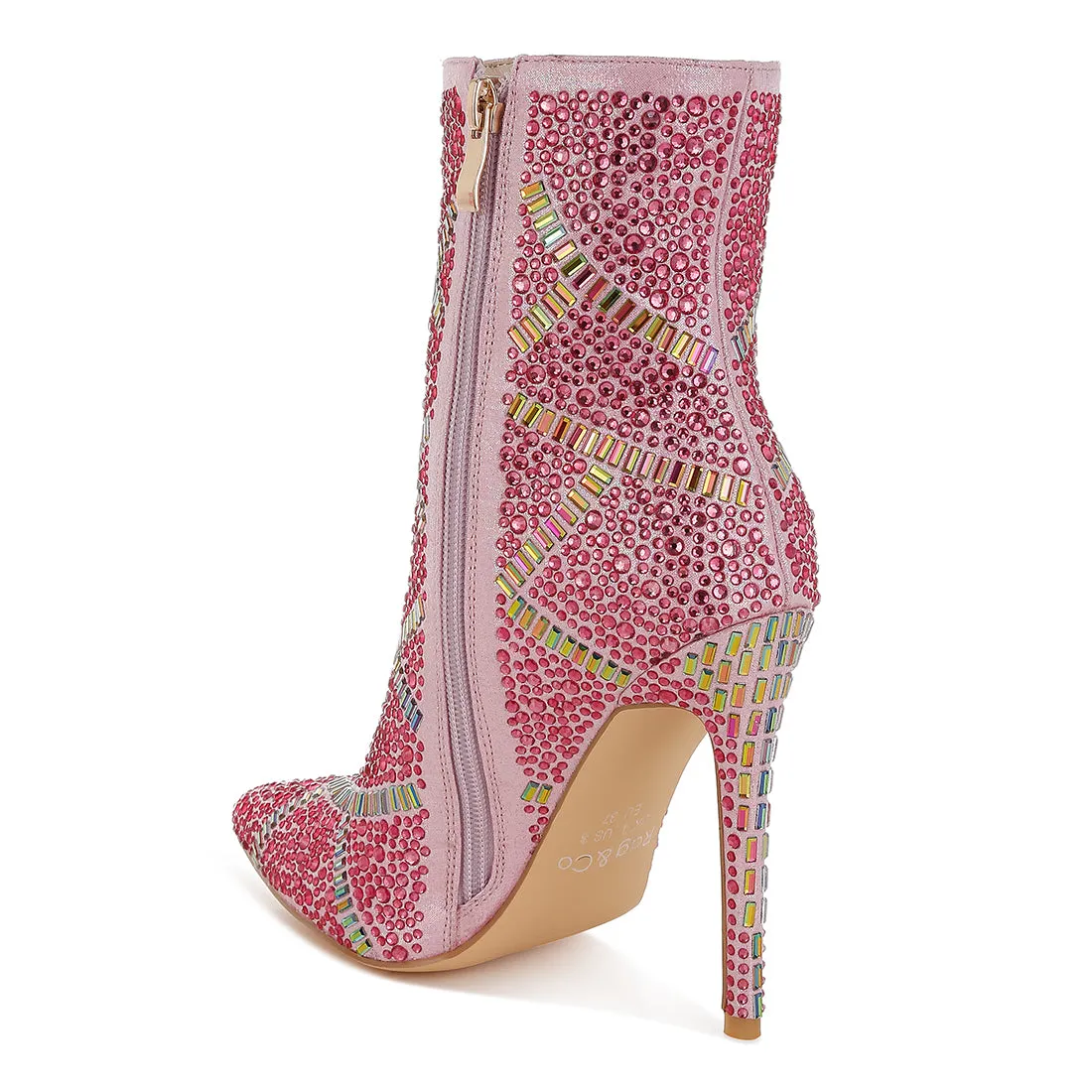 Rhinestones Embellished Stiletto Boots