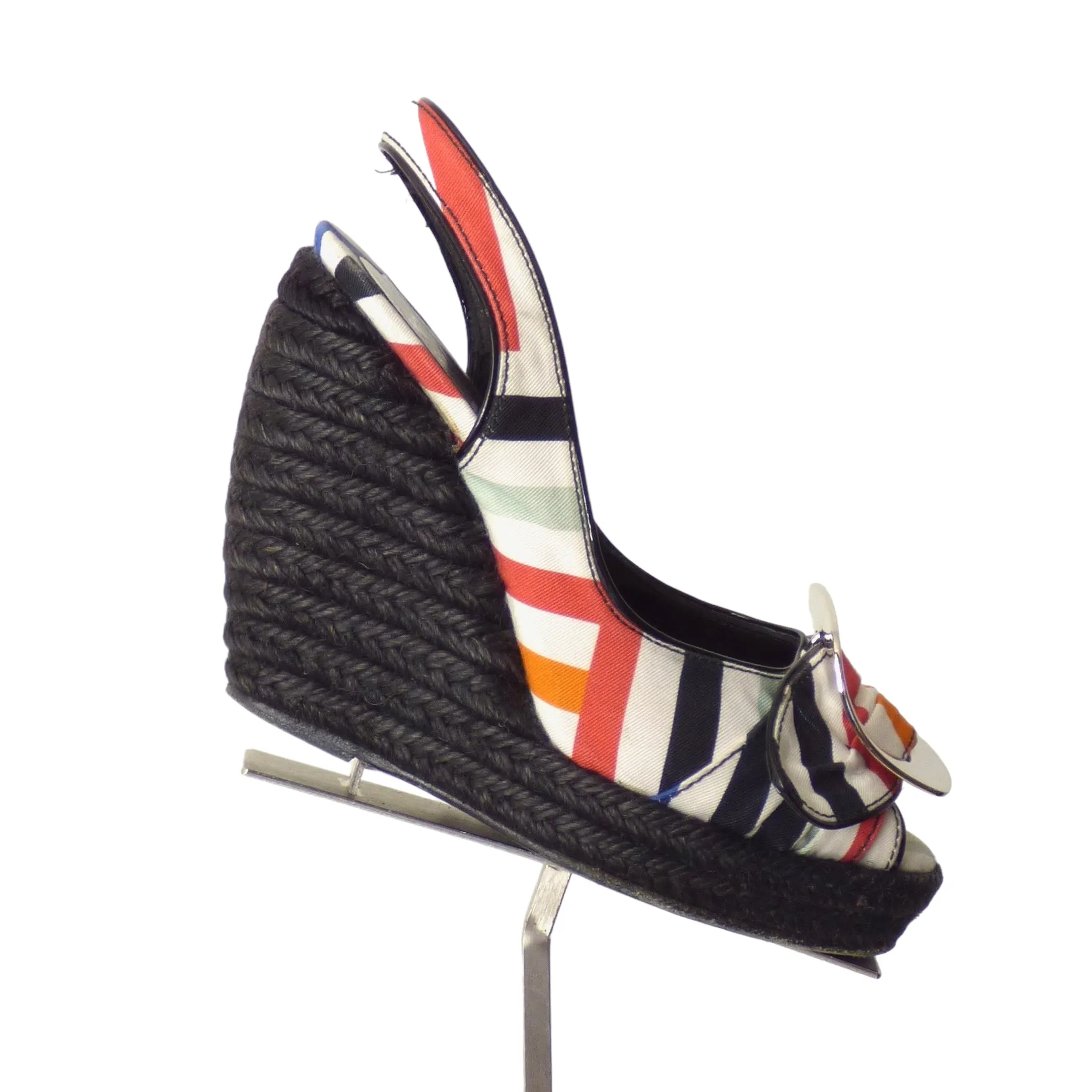 ROGER VIVIER- Multi Color Cavas Wedge Platforms, Size 35