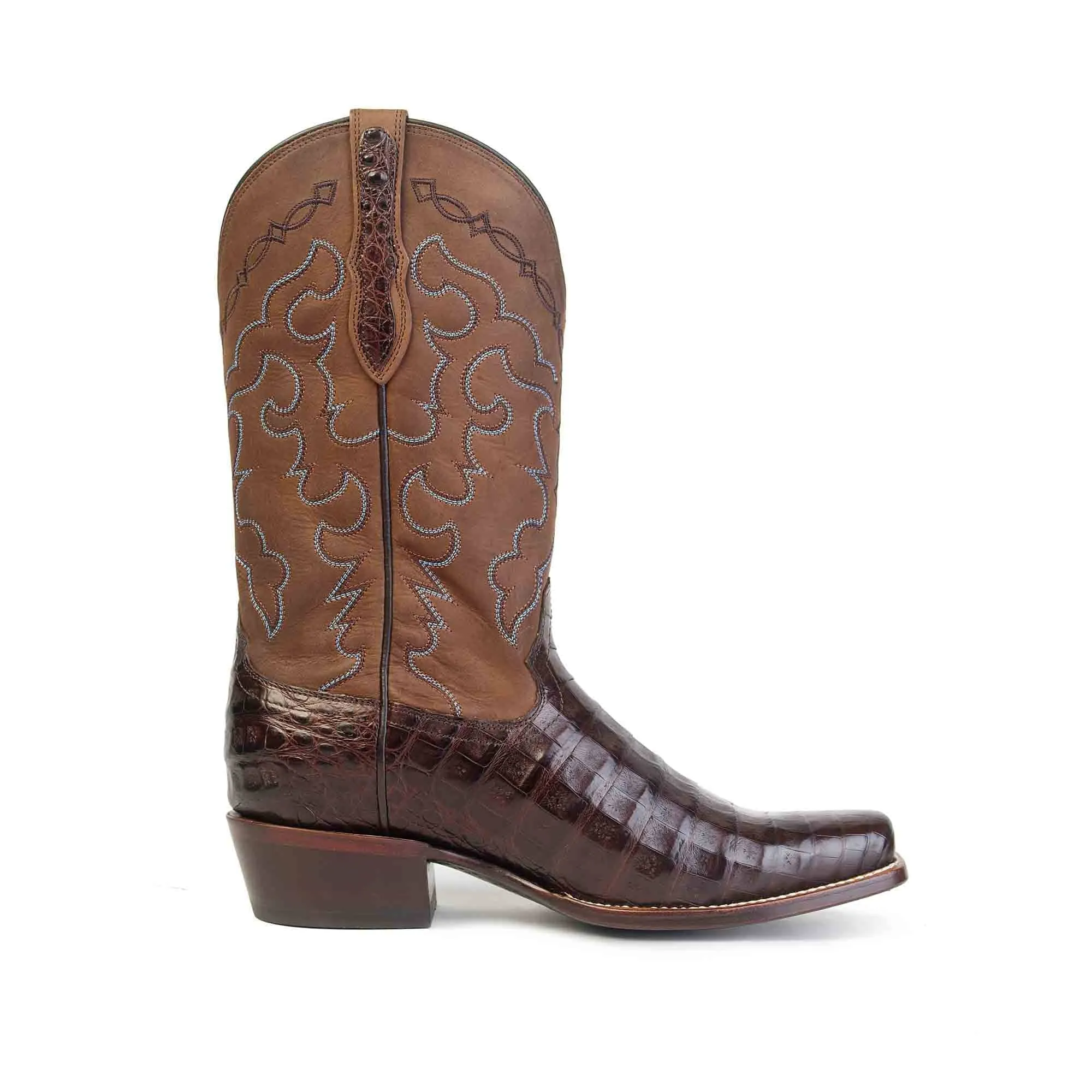 Rujo Boots Men's The Trace Chocolate Caiman Belly Boots