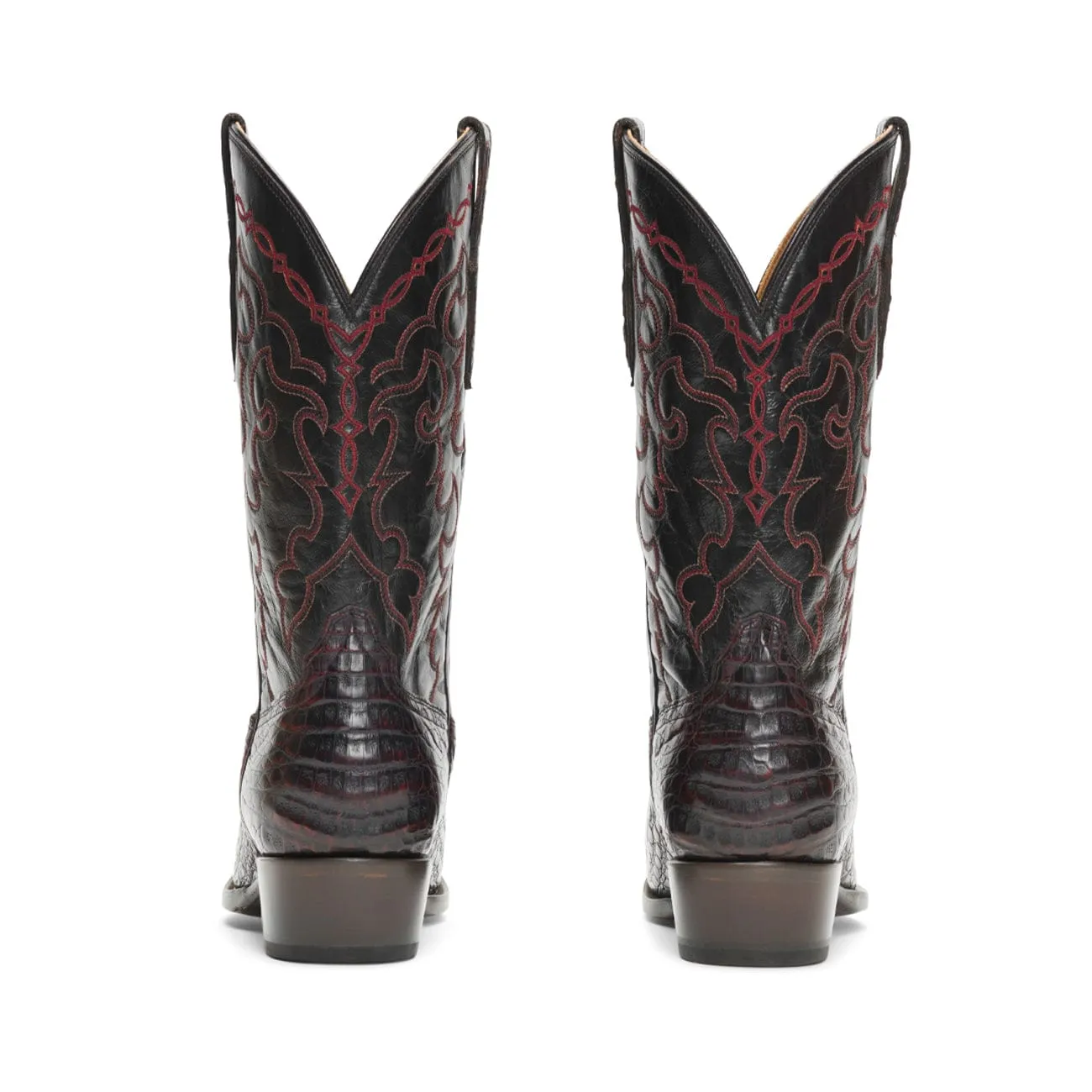 Rujo Boots Men's The Trace - Limited Run Black Cherry Caiman Belly Boots