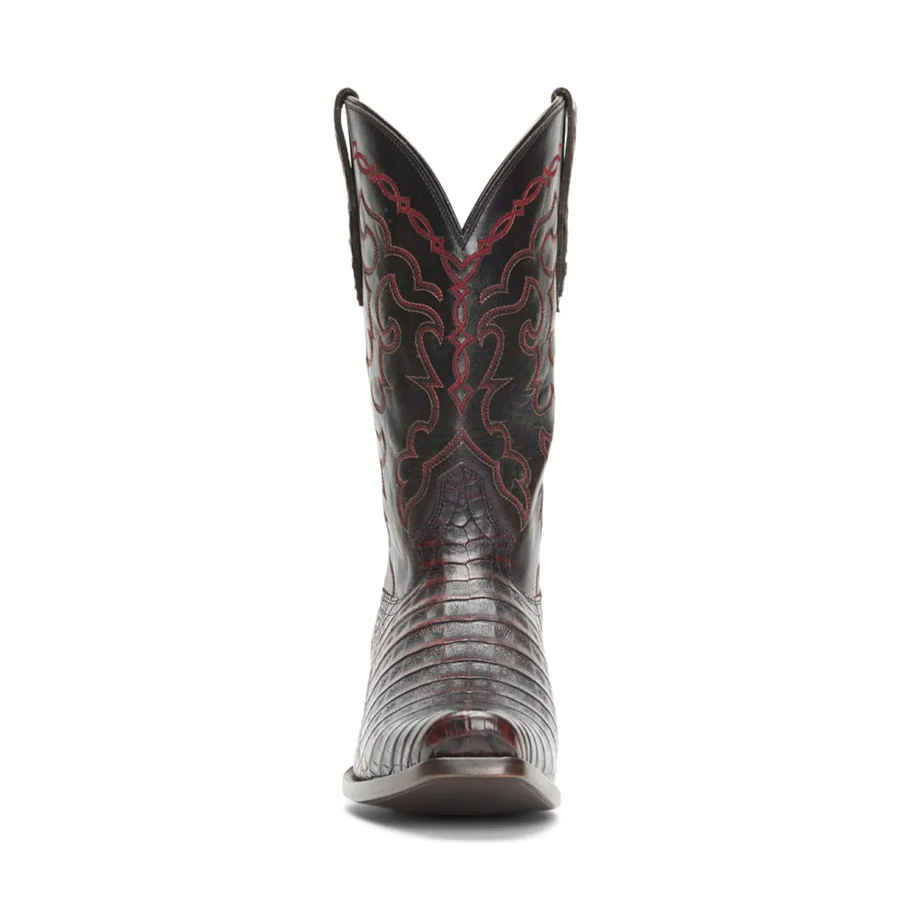 Rujo Boots Men's The Trace - Limited Run Black Cherry Caiman Belly Boots