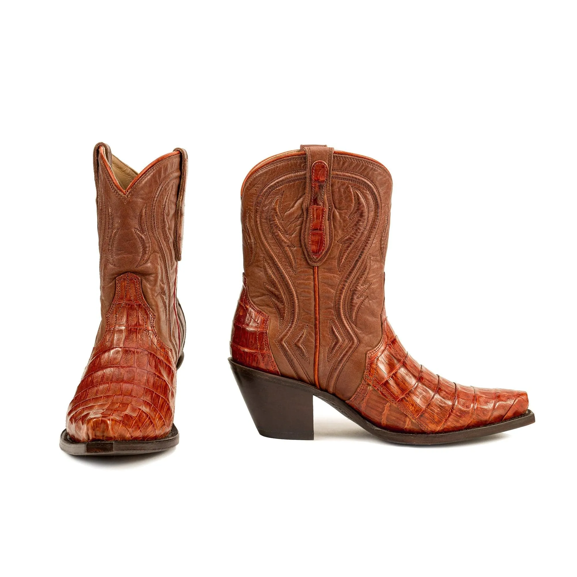 Rujo Boots Women's The Anna Caramel Caiman Tail Boots