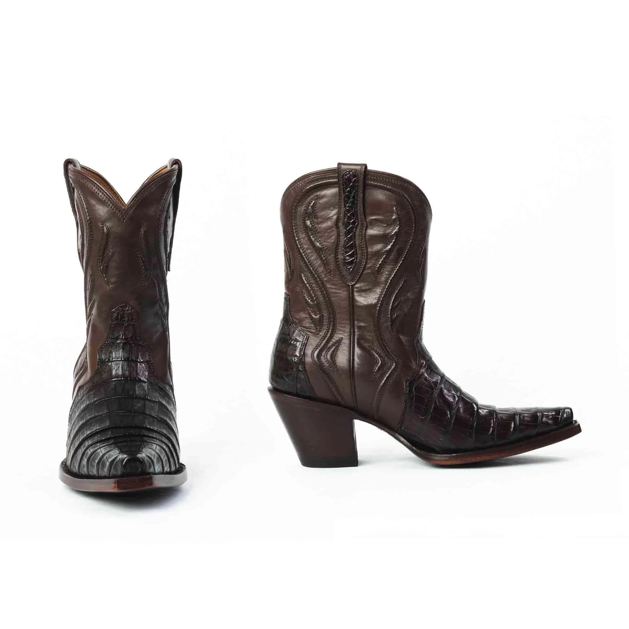 Rujo Boots Women's The Anna Chocolate Caiman Tail Boots