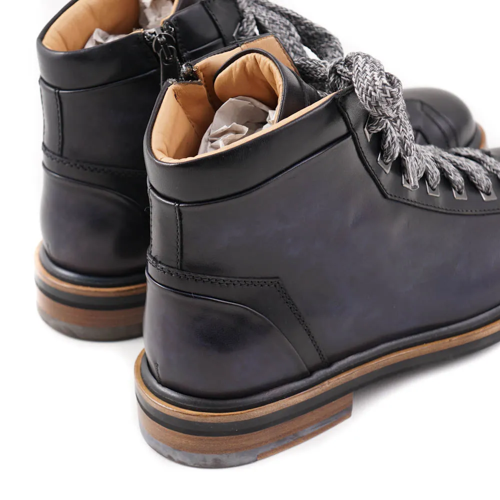 Santoni Hiking Boots in Navy Blue