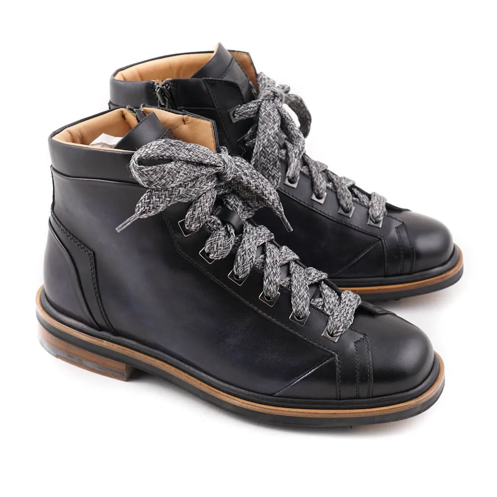 Santoni Hiking Boots in Navy Blue