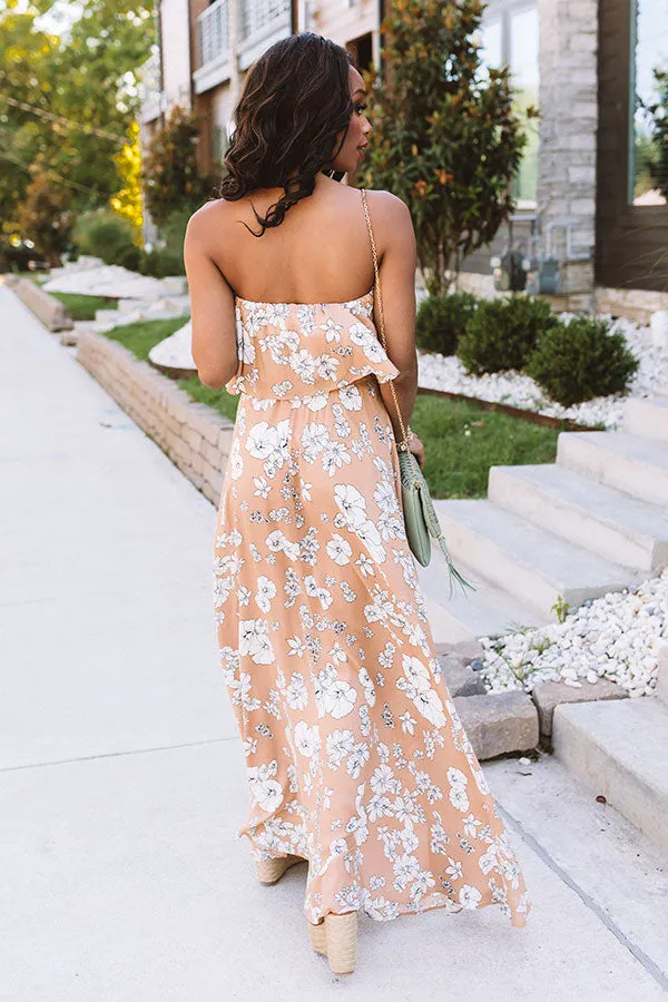 Santorini Seas Floral Maxi