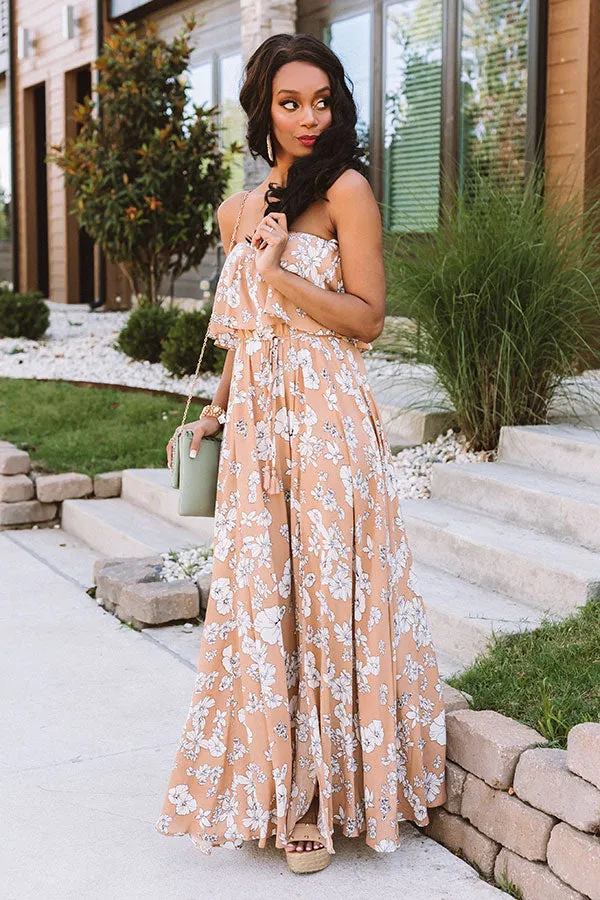 Santorini Seas Floral Maxi