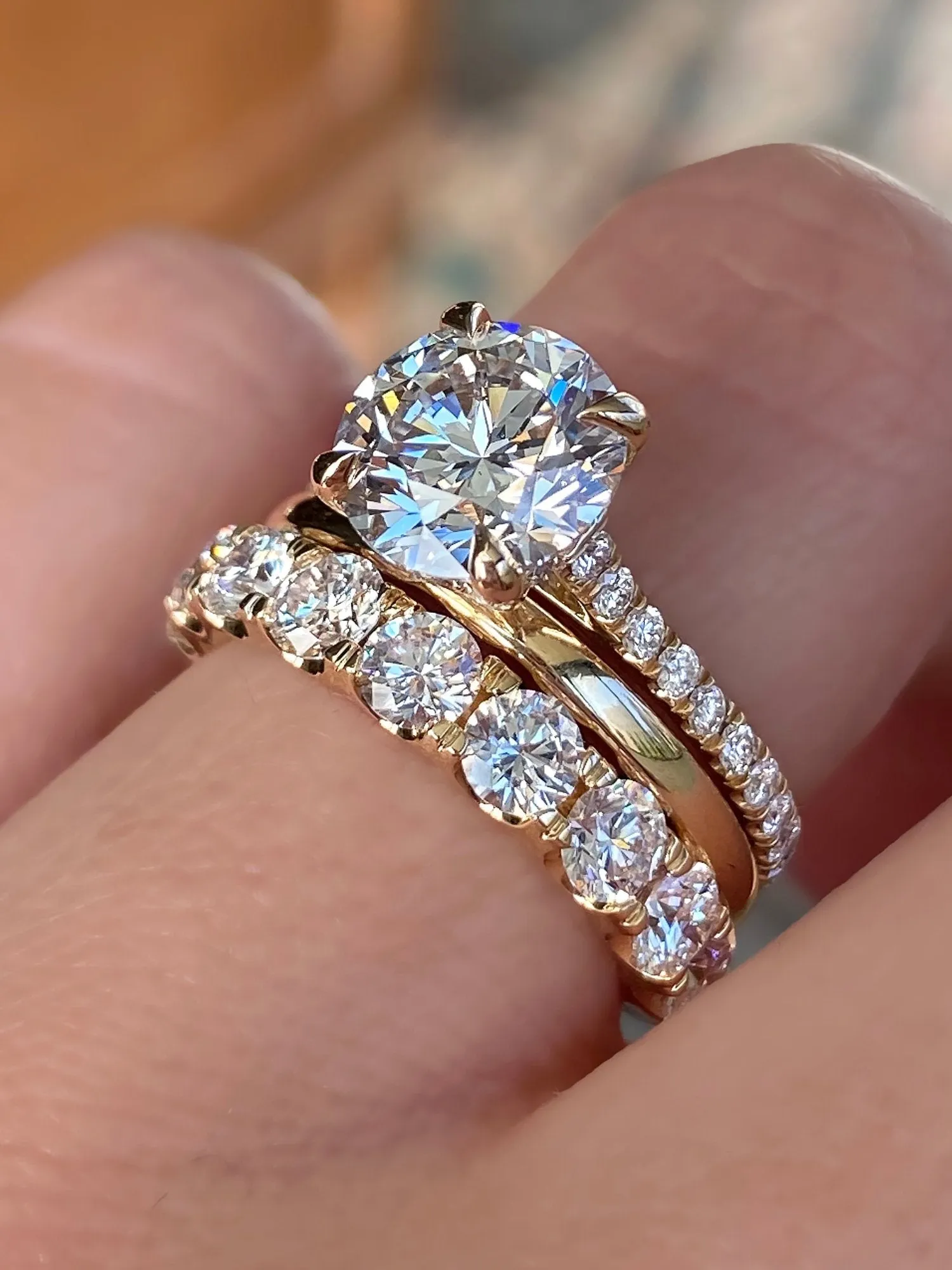 Sarisa Stacked Ring Set - Natural Diamonds