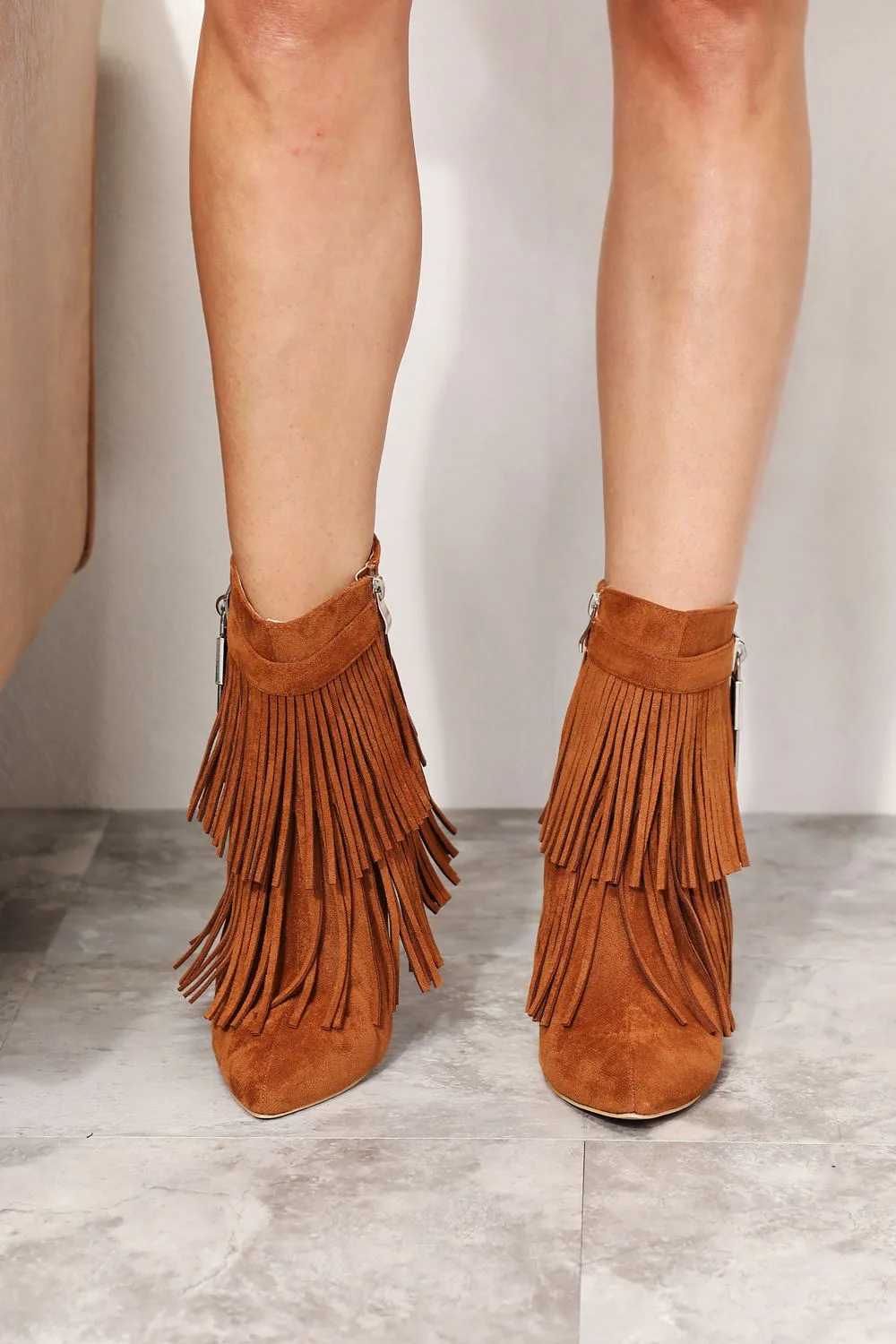 Shania Tassel Wedge Heel Ankle Booties