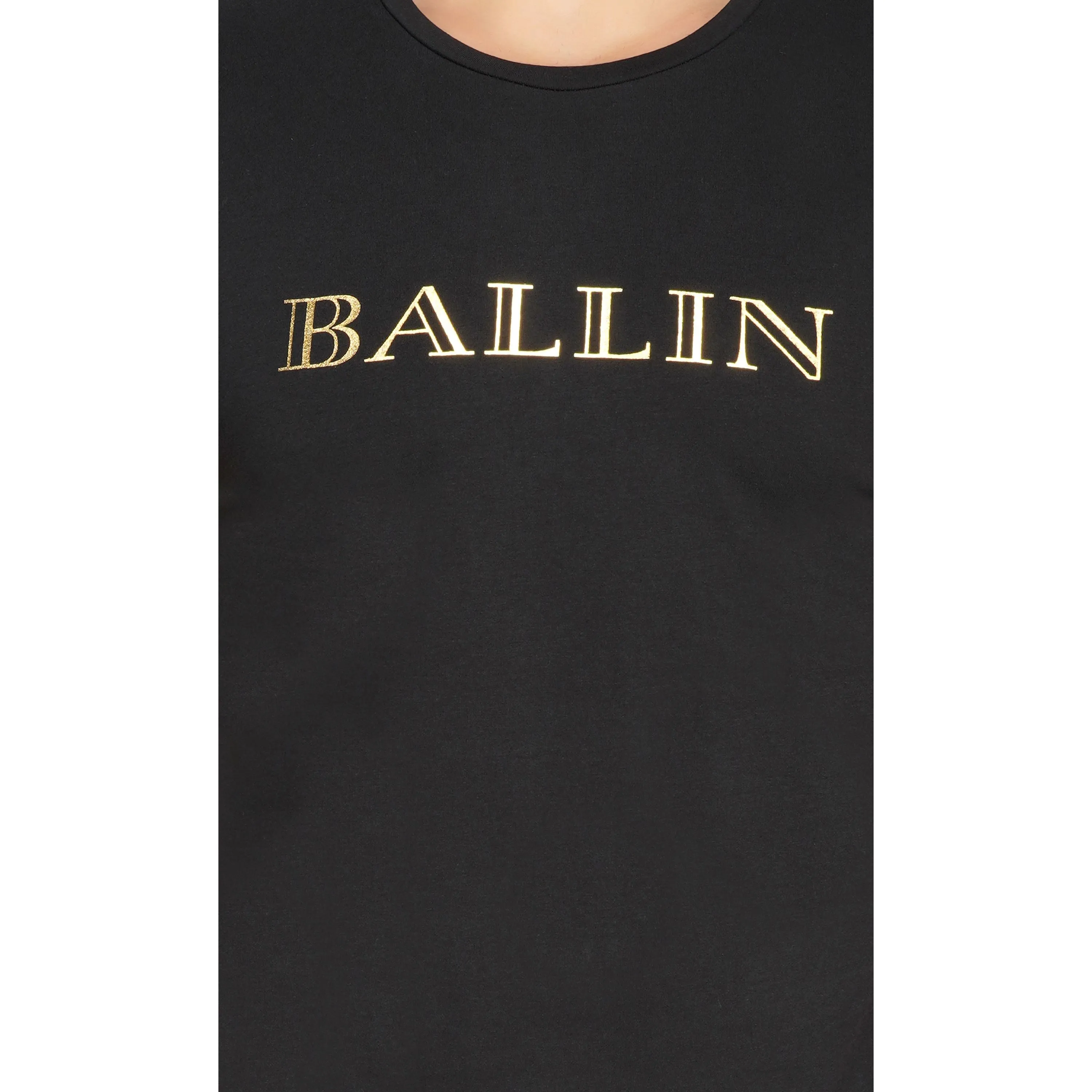 SLAY. Men's T-shirt Black Gold Foil Reflective Print BALLIN' Edition