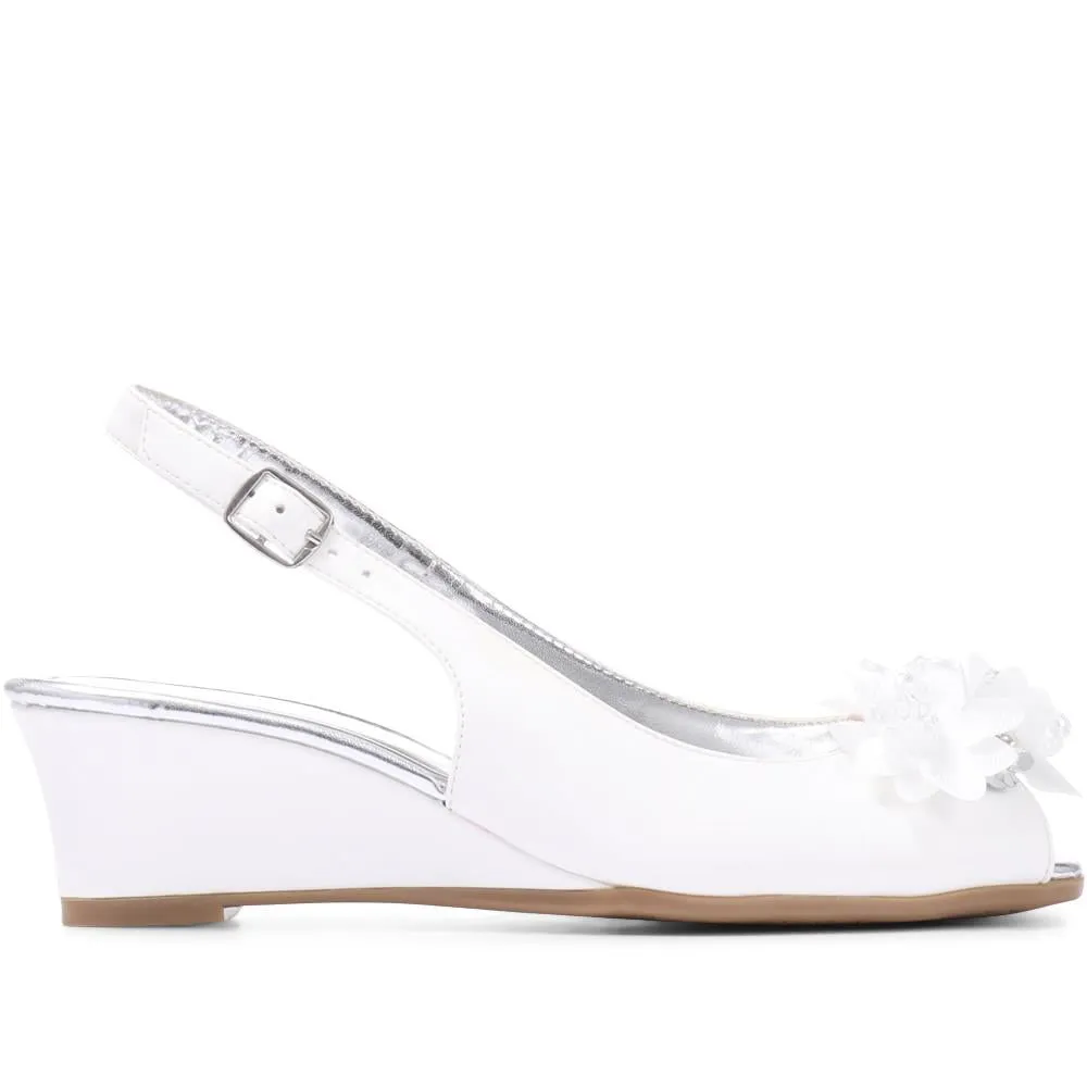 Slingback Peep-Toe Wedge Heels - HUANG35009 / 322 265