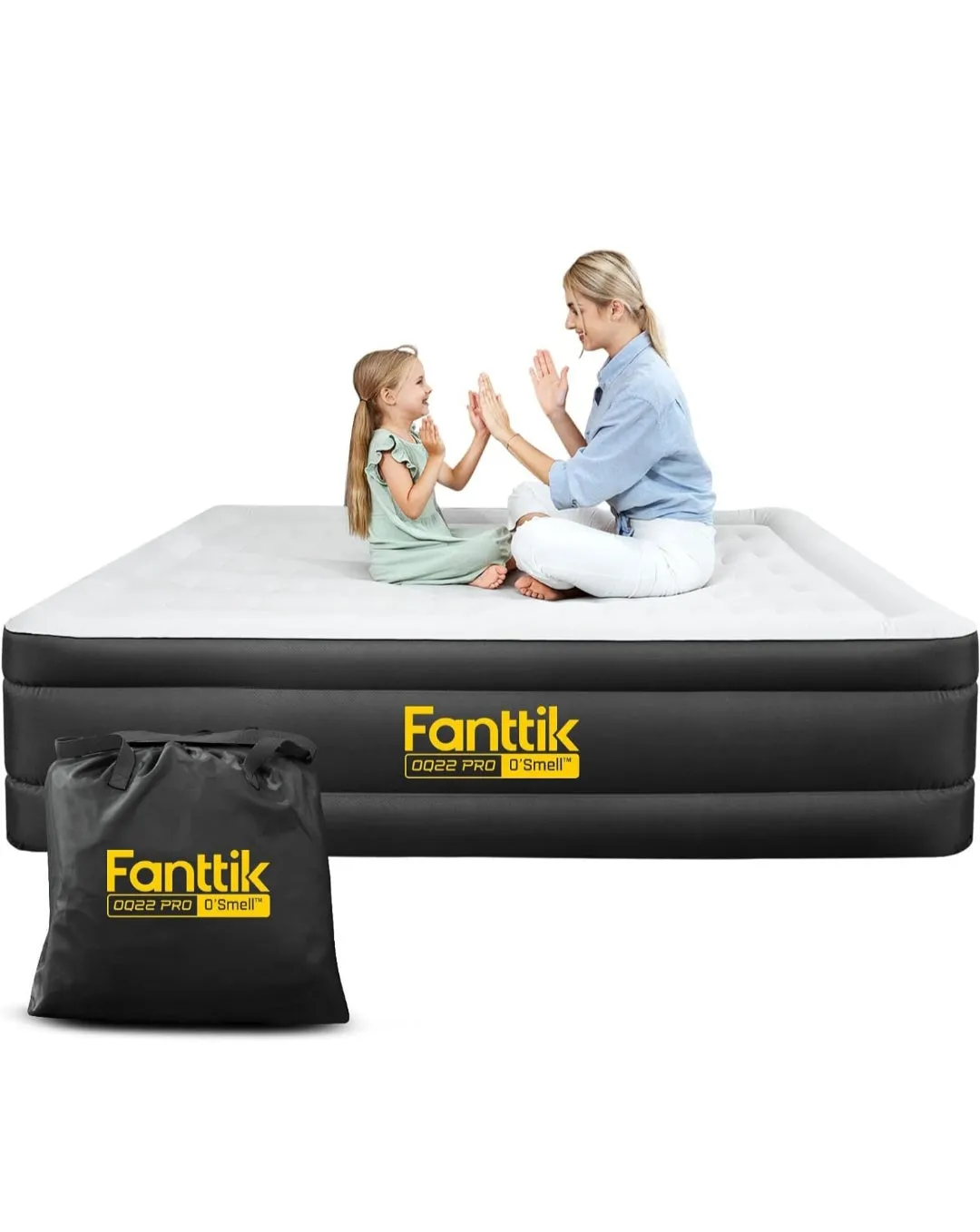 SOLD (Bedding) Fanttik OQ22 Pro Air Matress/Built-in Pump/22 Inches/One Button Inflation/720lb Support/Home/Outdoors/Sleepover/Queen/Black