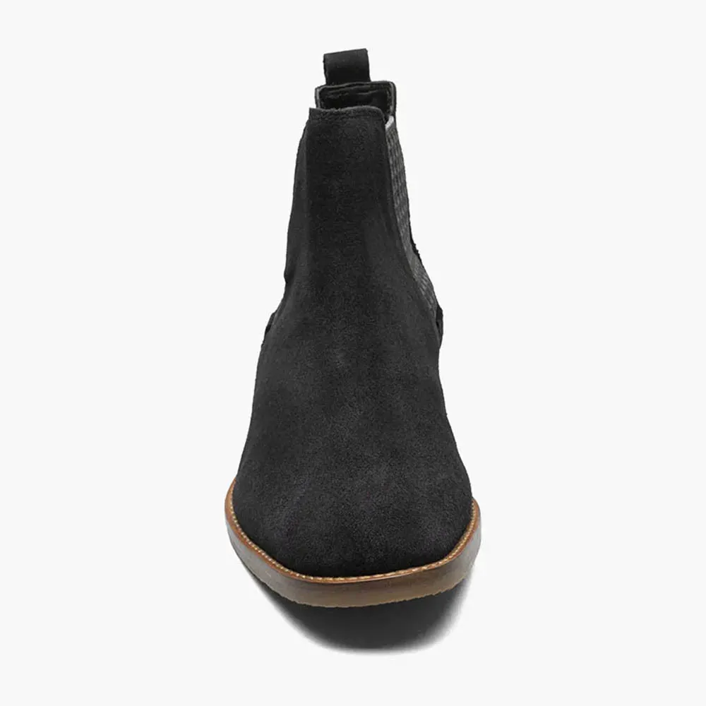 Stacy Adams GABRIEL Black Suede Plain Toe Chelsea Boots