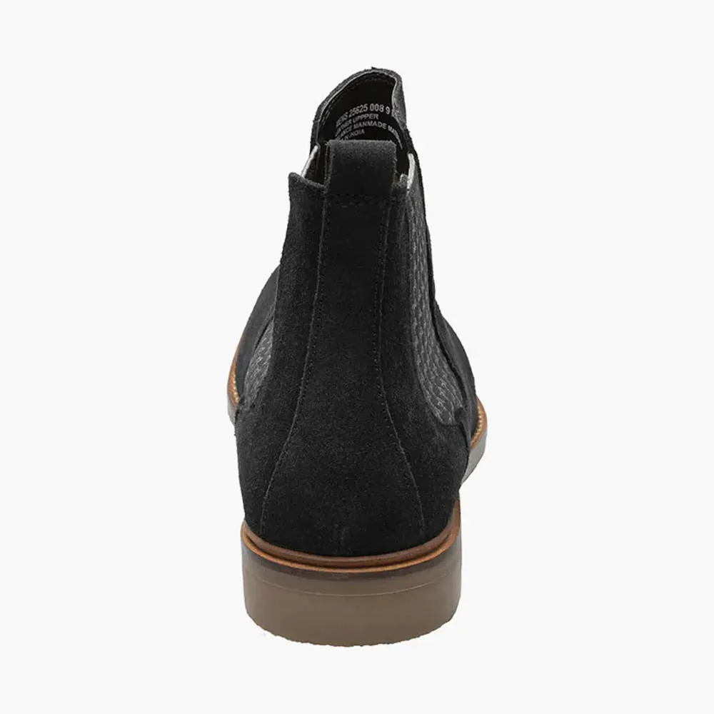 Stacy Adams GABRIEL Black Suede Plain Toe Chelsea Boots