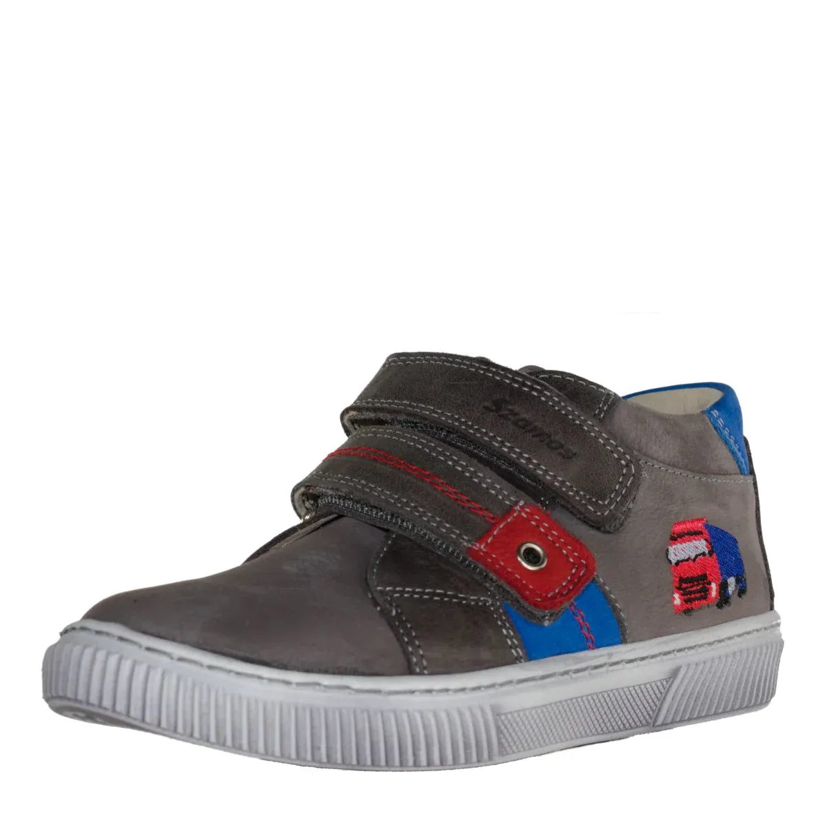 Szamos Kid Boy Sneakers Grey With Truck Decor - Made In Europe